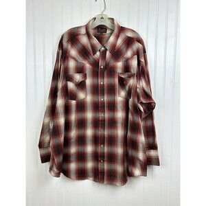 Men's Plains Western Wear Big Man Size 3XL XXXL Long Sleeve Button Up Shirt